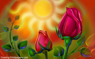 Roses sun gothic digital anne - two rose free wallpaper