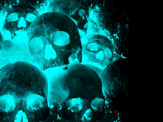 Skulls dark blue light black - blue light free wallpaper for desktop