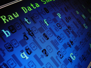 Computer screen blue background green - raw free wallpaper