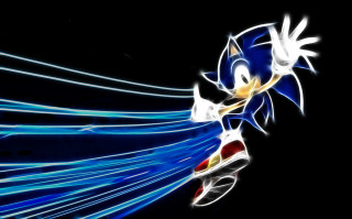 Sonic hedgehog blue white streaks - light effect free wallpaper