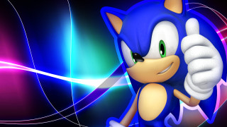Sonic thumbs up glowing background - a thumb free wallpaper