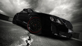 Black car red rims cloudy - red rim free wallpaper