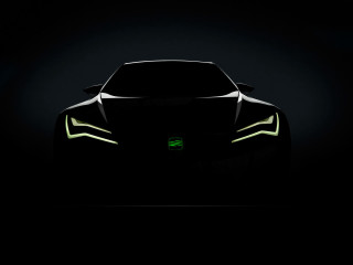 Black car green lights dark - a black car free wallpaper