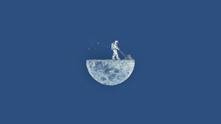 Man standing moon ski snowboard - the moon free wallpaper