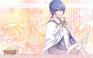 Blue hair man sword floral - a floral pattern free wallpaper for desktop