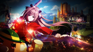 Girl long hair sword castle - a tower free wallpaper