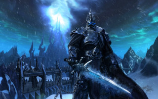 Man armor sword snowy landscape 2 - a sword in a snowy landscape free wallpaper