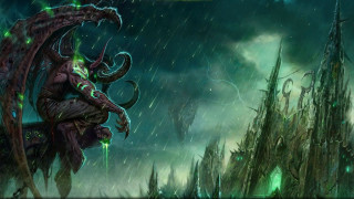 Demonic creature green light huge 2 - spooky free wallpaper