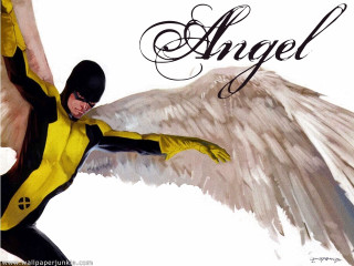 Man yellow black outfit wings - angelic free wallpaper