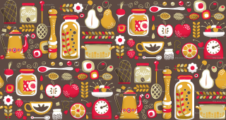 Coffee teapots pattern brown red - a brown background free wallpaper