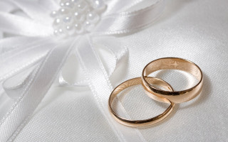 Wedding rings white cloth flower - a flower in the background free wallpaper