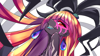 Cartoon girl long hair pink - high detail free wallpaper