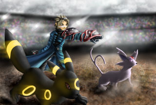 Cartoon person sword pokemon figure - a stadium full free wallpaper