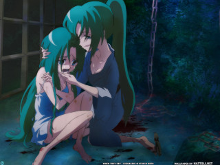 Anime characters sitting hands on - the other hand free wallpaper