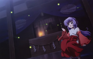 Woman red dress building light - roof free wallpaper for desktop