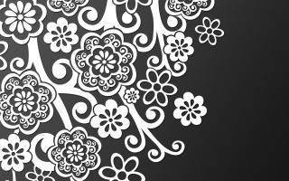 Black white flower arrangement background - vector curve free wallpaper