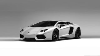 White sports car gray background 2 - a studio photo free wallpaper