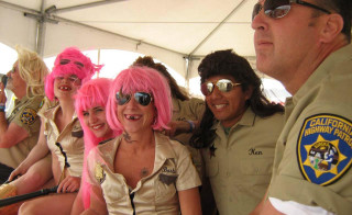 Pink hair sunglasses tent police - ed roth free wallpaper