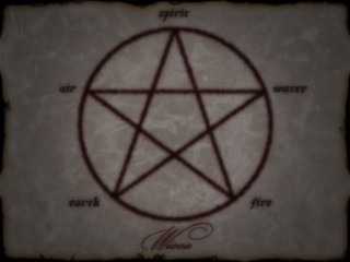 Pentagram wicca circle of fire - occult free wallpaper