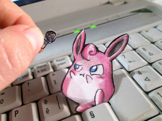 Pink bunny sticker keyboard ultra - a keyboard free wallpaper