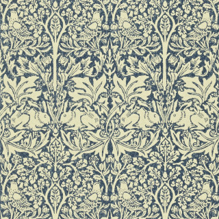 Blue white floral wallpaper design 5 - and a bird free wallpaper