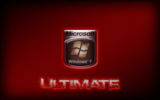 Red background windows7 ultimate logo - ultimate free wallpaper