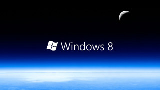 Moon window8 logo sky earth - 8k resolution free wallpaper