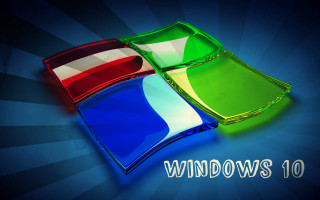 Windows 10 logo blue background - screenshot free wallpaper