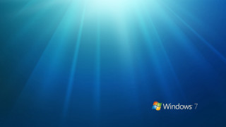 Blue background sunlight windows7 logo - dynamic lighting free wallpaper