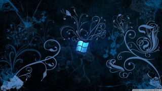 Blue wall window flower design - a flower design free wallpaper