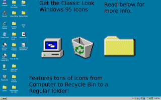 Computer screen icons textbox windows95 - retro free wallpaper