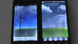 Cellphones windmills moon night sky - android free wallpaper for desktop