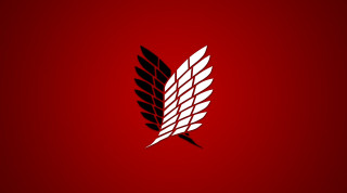 Red black logo white feather - a white feather free wallpaper