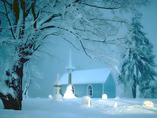 Church snow tree winter gothic - ground free wallpaper for desktop