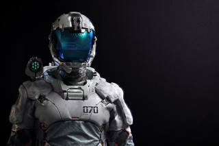 Futuristic man suit helmet goggles - a helmet and goggles free wallpaper