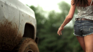 Girl walking truck mud tires - carol sutton free wallpaper