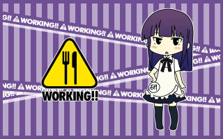Girl knife fork sign working - sticker free wallpaper
