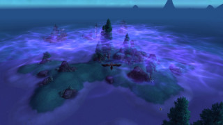 Blue purple landscape trees rocks - landscape free wallpaper