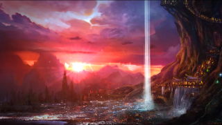 City giant tree light beam - anato finnstark free wallpaper