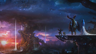 Man horse forest night sky - a horse in a forest free wallpaper