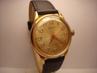 Gold face black leather watch - charles roka free wallpaper