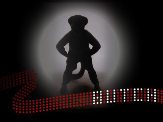 Silhouette person dark room red - spotlight free wallpaper
