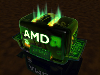 Green black amd computer flames - ray free wallpaper