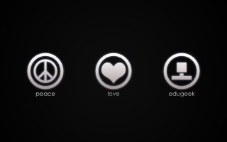 Black background three symbols peace - expressive free wallpaper