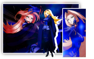 Anime girls longhair blueeyes blackoutfit - inspired free wallpaper for desktop