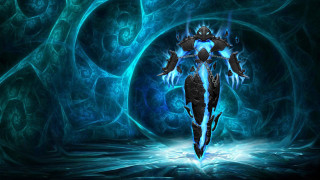 Blue black artwork person outfit - arcane free wallpaper