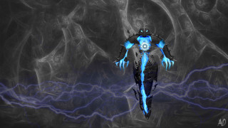 Blue demon skull chest arms - leg free wallpaper