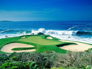 Golf course beach waves crashing - a golf course free wallpaper