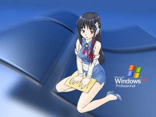 Girl red scarf blue xp - a red scarf free wallpaper