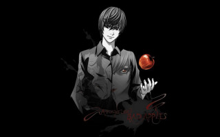 Man holding apple black background 3 - an apple free wallpaper